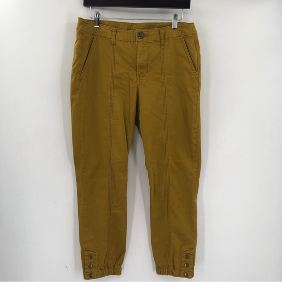 CABI 5504 The Tracker Pant 6 Jogger Marigold Mustard Pants Stretch Cotton Snap - Picture 7 of 8